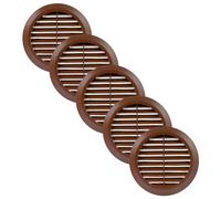 Vent Systems 100 mm / 3.94'' Inch - Brown Pack of 5 Air Vent Cover - Round Air Vents - Ventilation Grille - Integrated Insect Screen - HVAC Vents for Bathroom, Home Office, Kitchen