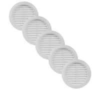 Vent Systems 100 mm / 3.94'' Inch White Air Vent Cover - 5 Pack - Round Ventilation Grille with Integrated Protective Mesh Screen - HVAC Vents for Bathroom, Home Office, Kitchen - Indoor & Outdoor Use