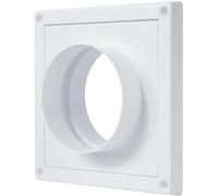 Vent Systems 100 mm / 4" inch Air Vent Duct Connector Flange, Straight Ventilation Pipe, Plastic Ducting Connector Plate for Cooling, Heating, Ventilation System, HVAC