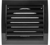 Vent Systems 100 mm / 4" Inch Black Plastic Vent Cover - Durable Louvered Wall Exhaust Grille with Built-In Mesh Screen - HVAC Outlet for Bathroom, Kitchen, Garage, Home Improvement - Outdoor Use