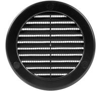 Vent Systems Ø100 mm / 4'' Inch Black Soffit Vent Cover with Mounting Neck - Round Air Vent Louver - Grille Cover - Built-in Mesh Screen Guard - HVAC Fresh Air Vents for Bathroom, Home Office, Kitchen