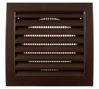 Vent Systems 100 mm / 4" Inch Brown Plastic Vent Cover - Durable Louvered Wall Exhaust Grille with Built-in Mesh Screen - HVAC Outlet for Bathroom, Kitchen, Garage, Home Improvement - Outdoor Use
