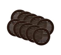 Vent Systems 100 mm / 4'' Inch Brown Soffit Vent Cover - Pack of 10 - Round Air Ventilation Louver - Grille Cover with Built-in Mesh Screen - HVAC Vents for Bathroom Kitchen Home - Indoor & Outdoor