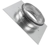 Vent Systems 100 mm / 4" Inch Duct Connector Flange with Rubber Seal Gasket - Galvanized Ducting Pipe Adapter with Square Spigot Wall Plate - Dryer Vent, PVC Pipe - Pipe Flange for Heating, Cooling