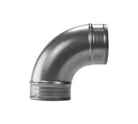 Vent Systems Ø100 mm / 4" Inch Elbow Bend (90 Degree) Galvanised Steel Duct Pipe Connector for Round Ventilation - Durable Metal Joint - Fittings for Air Conditioning, HVAC and Home Improvement