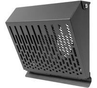 Vent Systems 100 mm / 4" Inch Exhaust Vent Cover with Rubber Gasket - Graphite Black Galvanized Steel - Robust Weatherproof Outdoor Air Exhaust Box - Duct or Surface Mounting - Rain Snow Protection