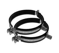 Vent Systems 100 mm / 4" Inch Galvanised Steel Pipe Clamp with Rubber - 2 Pack - Heavy-Duty Adjustable Metal Duct Bracket for Ventilation, Drain, PVC Pipe Tightening - Wall and Ceiling Mounting