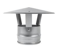 Vent Systems 100 mm / 4" Inch Galvanized Steel Roof Vent Cowl - Pipe Cap for All-Seasons - Stove Pipe Cover with Hat - Pipe Top for Chimney, Stove, Fireplace, Boiler - Rain Protector - Pipe Insulation