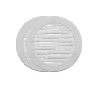 Vent Systems 100 mm / 4" Inch (Opening Dimensions) - Pack of 2 - White Soffit Vent Cover - Plastic Round Air Vent Grille - Built-in Mesh Screen - HVAC Register Louver for Bathroom, Home, Kitchen
