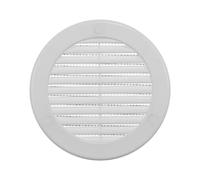 Vent Systems 100 mm / 4" Inch (Opening Dimensions) - Pack of 50 - White Soffit Vent Cover - Plastic Round Air Vent Grille - Built-in Mesh Screen - HVAC Register Louver for Bathroom, Home, Kitchen