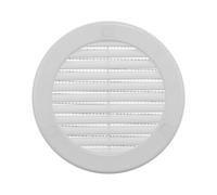 Vent Systems 100 mm / 4" Inch (Opening Dimensions) White Soffit Vent Cover - Plastic Round Air Vent Grille - Built-in Mesh Screen - HVAC Register Louver for Bathroom, Home, Kitchen
