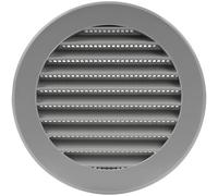 Vent Systems 100 mm / 4" Inch Round Soffit Vent Cover - Gray Louvered Plastic Grill Cover - Vent Grille with Screen Mesh - HVAC, Ducting, Pipe Air Supply Vents for Bathroom, Kitchen