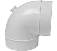 Vent Systems 100 mm / 4" inch White Plastic 90 Degree Elbow Bend Duct Pipe Connector for Flexible or Straight Pipe, Round Joint Tube Ventilation Hose ABS Plastic PVC Ducting