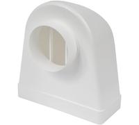 Vent Systems Ø100 mm / 4" Inch White Rectangular to Round Duct Adapter - Ventilation Transition Connector - PVC Air Duct Fitting for HVAC Exhaust, Kitchen, Bathroom, Home