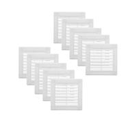 Vent Systems 100 x 100 mm / 4" x 4" Inch - Pack of 10 - White Air Ventilation Grille - Square Plastic Vent Cover with Louvers and Mesh Screen - Soffit Vent/Gable Vent for Bathroom, Kitchen, Garage