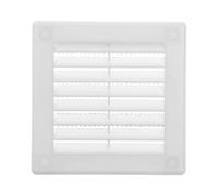 Vent Systems 100 x 100 mm / 4" x 4" Inch White Air Ventilation Grille - Square Plastic Cover with Louvers and Built-in Mesh Screen - Durable and Easy-to-Install Plate for Bathroom, Kitchen, Garage