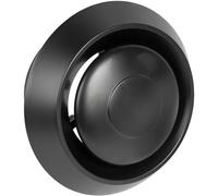 Vent Systems 100mm / 4" Inch Black Adjustable Plastic Air Diffuser - Round Air Universal Vent - Ceiling, Wall Duct Cover - Interior Hot and Cold Air Distribution for Bathroom, Kitchen, Shed
