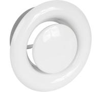 Vent Systems 100mm / 4" Inch White Adjustable Metal Air Diffuser - Round Air Exhaust Vent - Ceiling, Wall Duct Cover - Interior Hot and Cold Air Distribution for Bathroom, Kitchen, Shed, Office