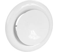 Vent Systems 100mm / 4" Inch White Adjustable Metal Air Diffuser - Round Air Supply Vent - Ceiling, Wall Duct Cover - Interior Hot and Cold Air Distribution for Bathroom, Kitchen, Shed, Office
