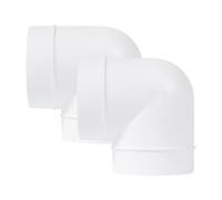 Vent Systems 100mm 90 Degree Elbow Duct Connector - Pack of 2 - Plastic HVAC Ducting Fittings for Round PVC Flexible or Rigid Vent Hose Pipe - Dryer Air Ventilation System Adapter