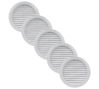 Vent Systems 125 mm / 4.92'' Inch White Air Vent Cover - 5 Pack - Round Ventilation Grille with Integrated Protective Mesh Screen - HVAC Vents for Bathroom, Home Office, Kitchen - Indoor & Outdoor Use