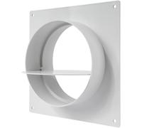 Vent Systems 125 mm / 5" Inch - Air Vent Duct Connector Flange - Plastic Ventilation Pipe with Valve - Ducting Connector for Round Flexible or Straight Pipes, Ventilation System HVAC