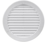 Vent Systems 125 mm / 5" Inch (Opening Dimensions) White Soffit Vent Cover - Plastic Round Air Vent Grille - Built-in Mesh Screen - HVAC Register Louver for Bathroom, Home, Kitchen