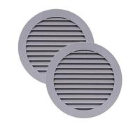 Vent Systems 125 mm / 5" Inch Round Soffit Vent Cover - Pack of 2 - Gray Louvered Plastic Grill Cover - Vent Grille with Screen Mesh - HVAC, Ducting, Pipe Air Supply Vents for Bathroom, Kitchen