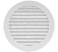 Vent Systems 125 mm / 5" Inch Round Soffit Vent Cover - White Louvered Plastic Grill Cover - Vent Grille with Screen Mesh - HVAC, Ducting, Pipe Air Supply Vents for Bathroom, Kitchen
