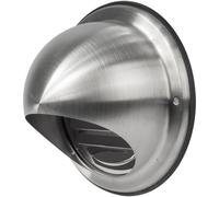Vent Systems 125 mm / 5" Inch Stainless Steel Round Vent Cover - Louvered Wall-Mounted Air Intake/Exhaust Bull Nose with Drip and Rubber Seal - Indoor & Outdoor Use HVAC for Bathroom, Kitchen, Home