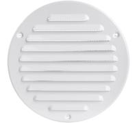 Vent Systems 125 mm / 5 Inch - White Scratch Resistant Metal Vent Cover - Round Soffit Air Vent Louver - Grille Cover - Built-in Mesh Screen - HVAC Vents for Bathroom, Home Office, Kitchen