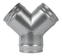 Vent Systems Ø125mm / 5" Inch P-Shape Duct Connector, Splitter - 3-Way Round Galvanised Steel Pipe Adapter for Airflow, Ventilation, HVAC, Vent Hose - Durable Metal Duct Fitting - Ducting Joint