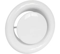 Vent Systems 125mm / 5" Inch White Adjustable Metal Air Diffuser - Round Air Exhaust Vent - Ceiling, Wall Duct Cover - Interior Hot and Cold Air Distribution for Bathroom, Kitchen, Shed, Office