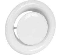 Vent Systems 125mm / 5" Inch White Adjustable Metal Air Diffuser - Round Air Exhaust Vent - Ceiling, Wall Duct Cover - Interior Hot and Cold Air Distribution for Bathroom, Kitchen, Shed, Office