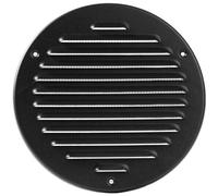 Vent Systems 150 mm / 5.90" Inch Black Metal Soffit Air Vent Cover - Round Louvered Gable Vent with Mesh Screen - Interior, Exterior Cover - HVAC Ducting Ventilation Grill for Home, Bathroom, Kitchen