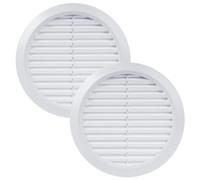 Vent Systems 150 mm / 5.90'' Inch - White Pack of 2 Air Vent Cover - Round Air Vents - Ventilation Grille - Integrated Insect Screen - HVAC Vents for Bathroom, Home Office, Kitchen