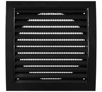 Vent Systems Ø150 mm / 6" Inch - Black Air Vent Plastic Cover - Louvered Outdoor Opening Flap Vent Built - in Pest Guard Screen HVAC for Home Improvement