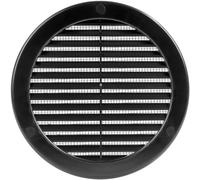Vent Systems ø150 mm / 6'' Inch Black Soffit Vent Cover - Round Air Vent Louver - Grille Cover - Built-in Insect Screen - HVAC Vents for Bathroom, Home Office, Kitchen