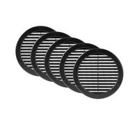 Vent Systems Ø150 mm / 6'' Inch Black Soffit Vent Cover with Flange - Pack of 5 - Round Air Vent Louver - Grille Cover - Built-in Insect Screen - HVAC Vents for Bathroom, Home Office, Kitchen