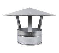 Vent Systems 150 mm / 6" Inch Galvanized Steel Roof Vent Cowl - Pipe Cap for All-Seasons - Stove Pipe Cover with Hat - Pipe Top for Chimney, Stove, Fireplace, Boiler - Rain Protector - Pipe Insulation