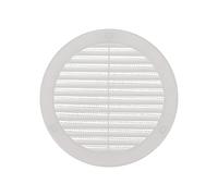 Vent Systems 150 mm / 6" Inch (Opening Dimensions) White Soffit Vent Cover - Plastic Round Air Vent Grille - Built-in Mesh Screen - HVAC Register Louver for Bathroom, Home, Kitchen