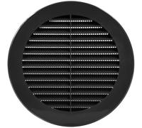 Vent Systems 150 mm / 6" Inch Round Soffit Vent Cover - Black Louvered Plastic Grill Cover - Exhaust Vent Grille with Screen Mesh - HVAC Ducting, Pipe Air Supply Vents for Bathroom, Kitchen