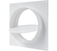 Vent Systems 150 mm / 6 Inch White Air Vent Duct Flange with Shutter - Plastic Ventilation Pipe Connector - Round Duct Adapter for Flexible or Rigid Pipes in HVAC Ducting and Ventilation Systems