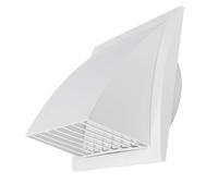 Vent Systems Ø150 mm / 6 Inch White Exhaust Vent Cover - Outdoor Dryer Vent Hood with Non-Return Valve - Louvered Air Outlet Cowl for Wall Ventilation, HVAC, Bathroom, and Kitchen Use