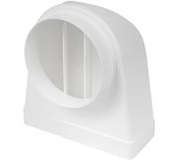 Vent Systems Ø150 mm / 6" Inch White Rectangular to Round Duct Adapter - Ventilation Transition Connector - PVC Air Duct Fitting for HVAC Exhaust, Kitchen, Bathroom, Home