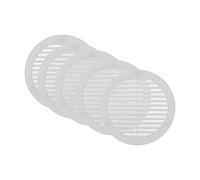Vent Systems ø150 mm / 6'' Inch White Soffit Vent Cover - Pack of 5 - Round Air Vent Louver - Grille Cover - Built-in Insect Screen - HVAC Vents for Bathroom, Home Office, Kitchen