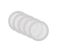 Vent Systems Ø150 mm / 6'' Inch White Soffit Vent Cover with Flange - Pack of 5 - Round Air Vent Louver - Grille Cover - Built-in Insect Screen - HVAC Vents for Bathroom, Home Office, Kitchen