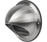 Vent Systems 150 mm Stainless Steel Round Dryer Vent Cover - Louvered Wall-Mounted Air Intake/Exhaust Bull Nose Vent with Drip and Rubber Seal - Indoor & Outdoor Use HVAC for Bathroom, Home, Kitchen