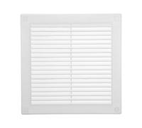 Vent Systems 150 x 150 mm / 6'' x 6'' Inch White Soffit Vent Cover - Flat Square Air Vent Louver - Grille Cover - Built-in Mesh Screen - HVAC Vents for Bathroom, Home Office, Kitchen