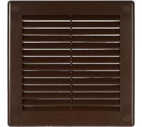 Vent Systems 150 x 150 mm Brown Air Ventilation Grille - Square Plastic Cover with Louvers and Built-in Mesh Screen - Durable and Easy-to-Install Plate for Bathroom, Kitchen, Garage, Home Improvement